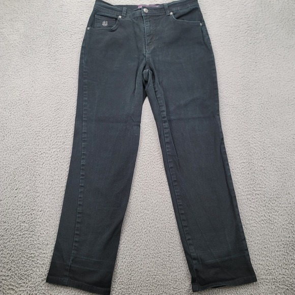 Gloria Vanderbilt Jeans Womens 6‎ Short Black Denim Straight Amanda - Picture 1 of 16